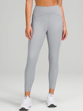 Lululemon Athletica Power Thru High-Rise Tight- Light Gray- 14